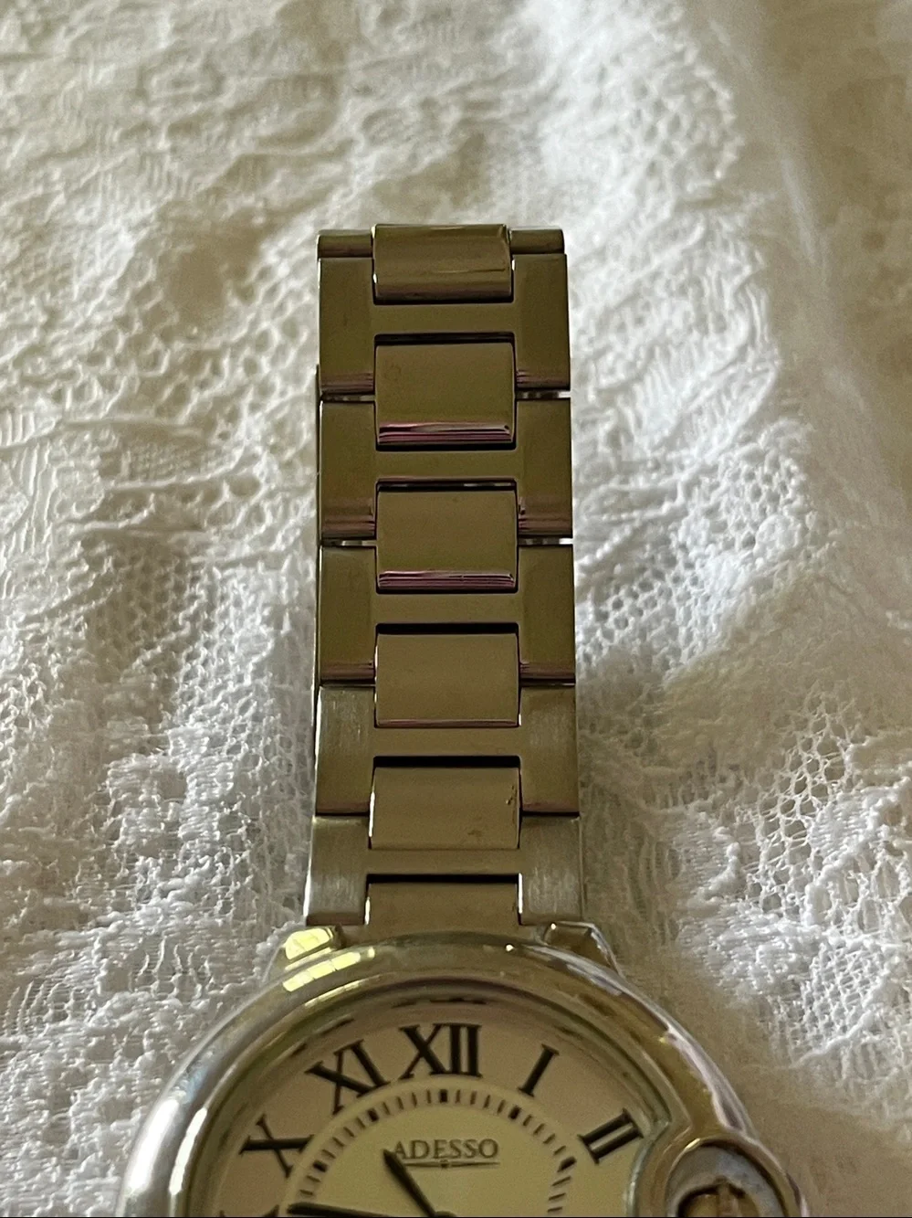 Adesso Silver-Tone Roman Numeral Bracelet Watch